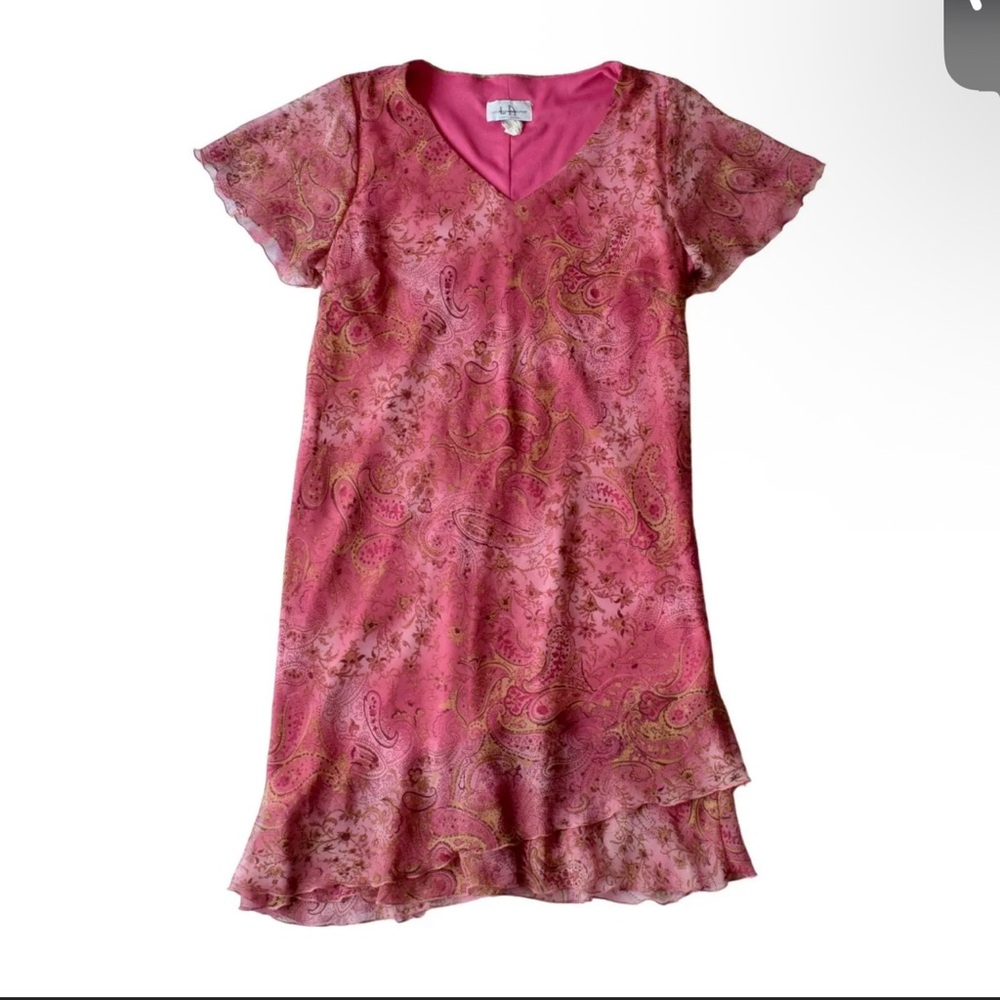Los Angeles Apparel Pink Paisley Midi Skirt